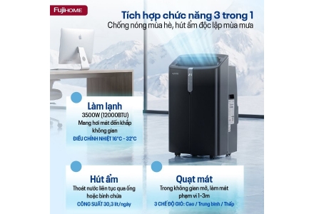 Điều hòa di động Fujihome PAC12Pro 12000BTU -1.5HP, Inverter