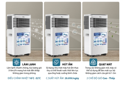 Máy điều hòa di động thông minh FujiE MPAC9 (9000BTU-1.0 HP)
