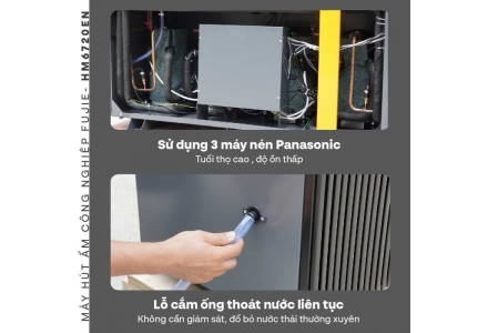 Máy hút ẩm công nghiệp FujiE HM-6720EN 3 Pha Mới