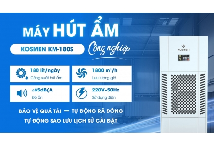 video review Máy hút ẩm công nghiệp Kosmen KM-180S (180 Lít/24h)
