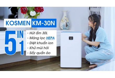 video review Máy hút ẩm & lọc không khí Kosmen KM-30N (30 Lít/24h)
