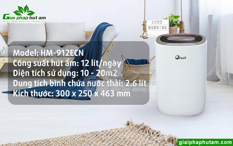 Thông số kỹ thuật máy hút ẩm dân dụng FujiE HM-912ECN