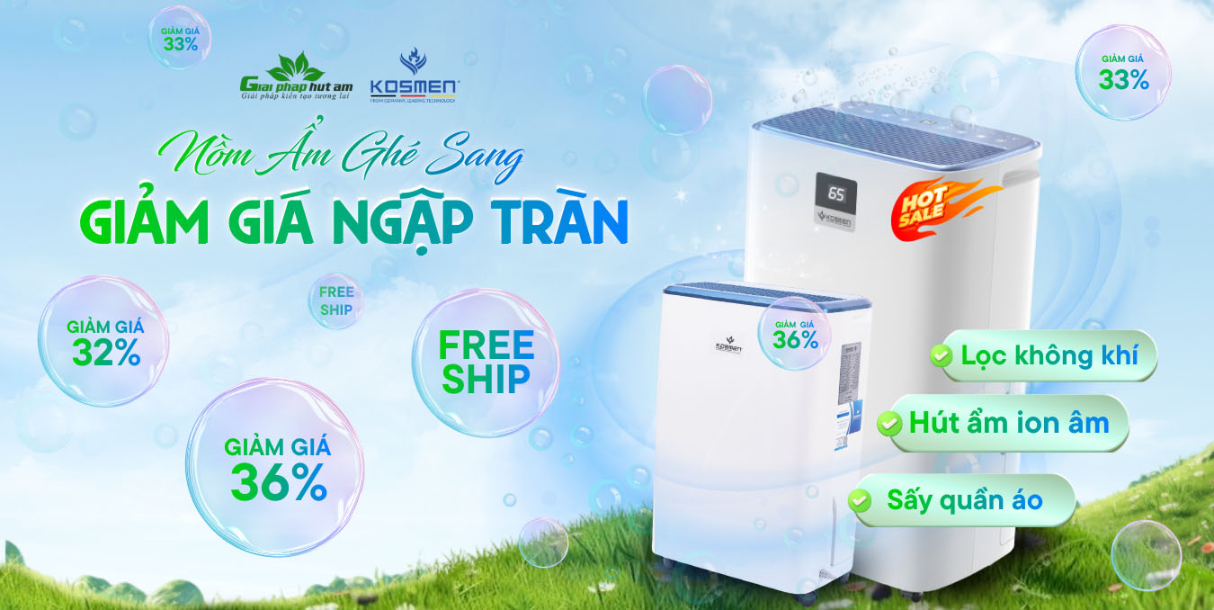 Nồm Ẩm Ghé Sang - Giảm Giá Ngập Tràn Máy Hút Ẩm Kosmen