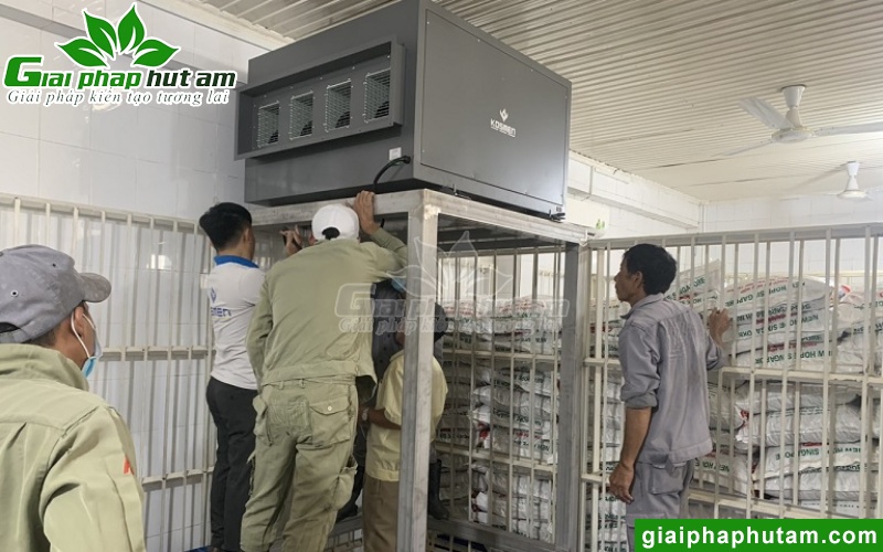 Máy hút ẩm treo trần Kosmen KM-480DS sử dụng trong chăn nuôi