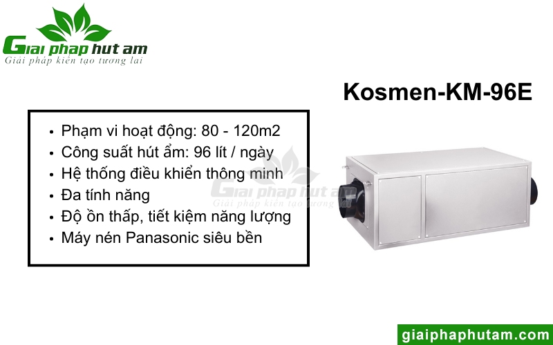thông tin về Máy hút ẩm treo trần Kosmen KM-96E