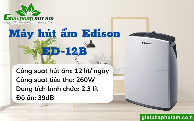 Máy hút ẩm dân dụng Edison ED-12B