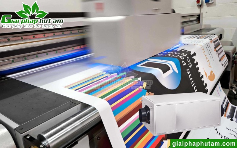 Máy hút ẩm treo trần trong sản xuất giấy in