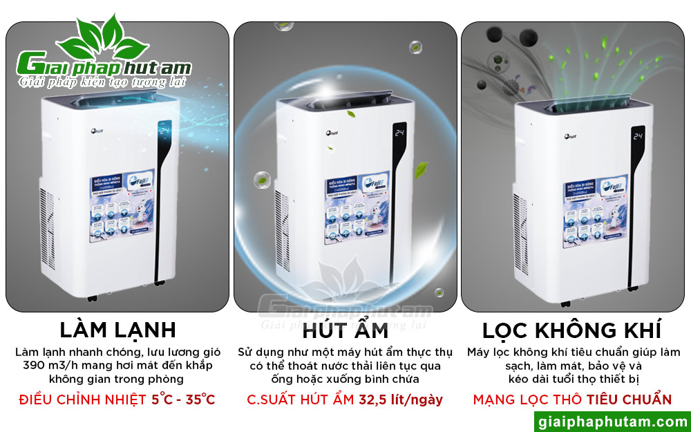 Máy lạnh di động FujiE MPAC14 sở hữu đa chức năng thông minh