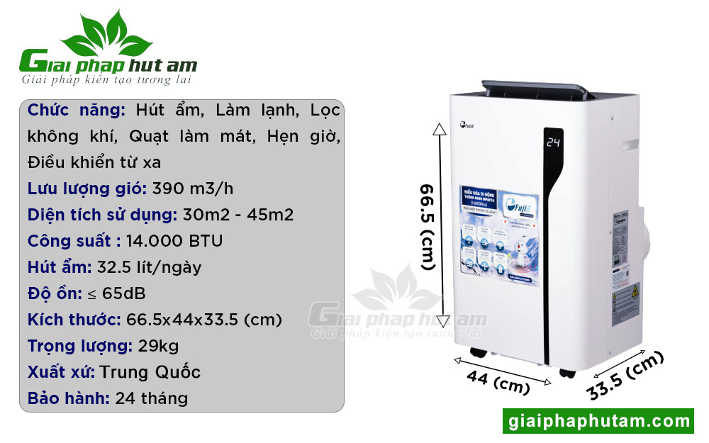 Chức năng của máy lạnh di động FujiE MPAC14