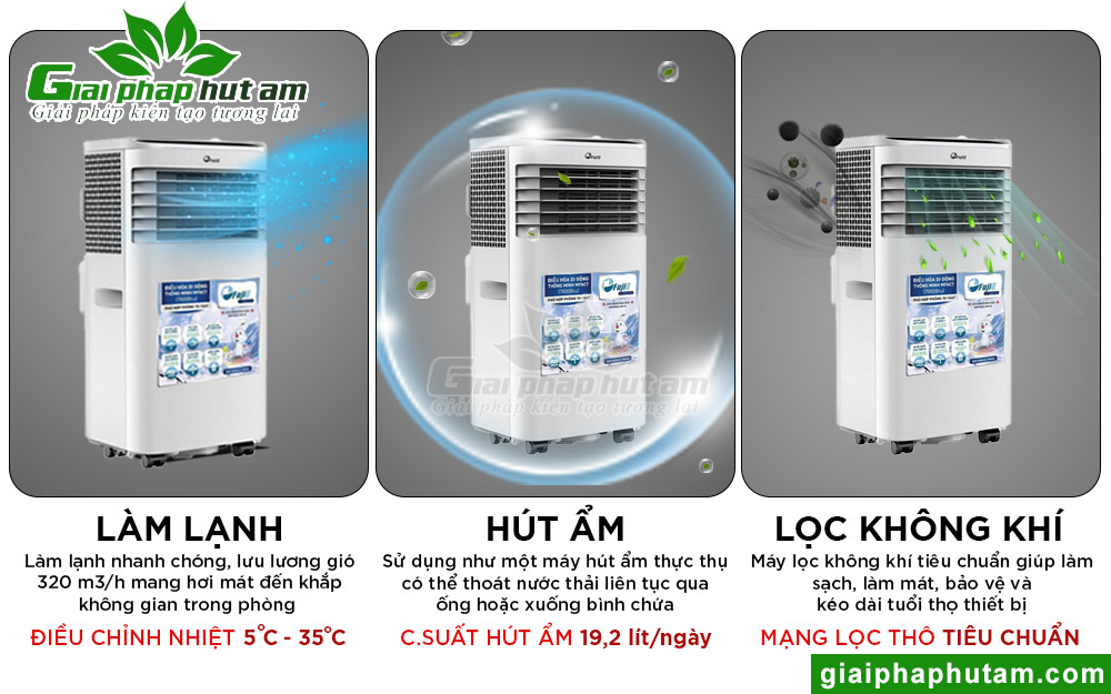 Máy lạnh di động FujiE MPAC7 đa dạng với nhiều tính năng