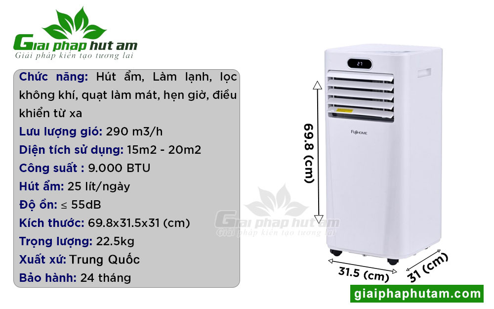 Máy Lạnh Di Động Fujihome PAC09