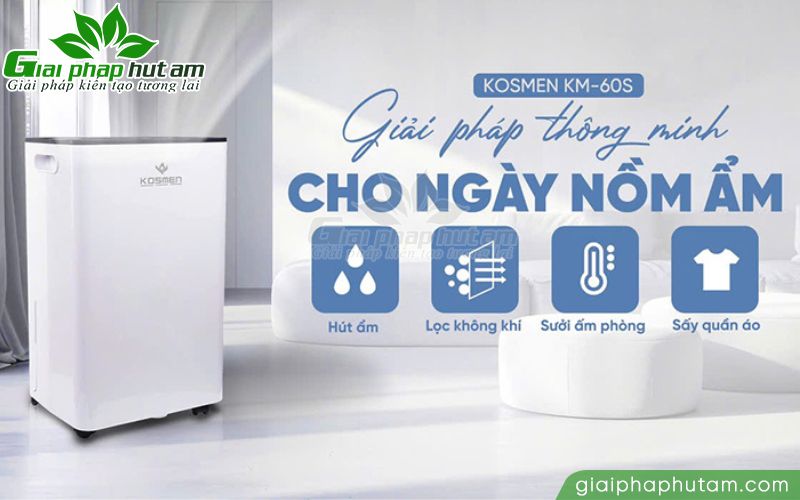 Review về máy hút ẩm gia đình Kosmen Km-60S