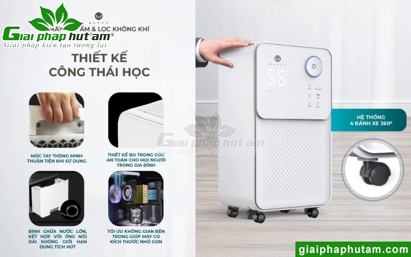 máy hút ẩm Ullty có thiết kế thông minh
