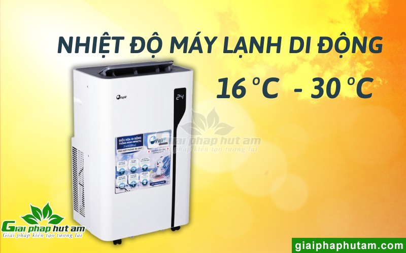  Phạm vi nhiệt độ máy lạnh di động điều chỉnh được thường nằm trong khoảng từ 16 độ C (60 độ F) đến 30 độ C (86 độ F)