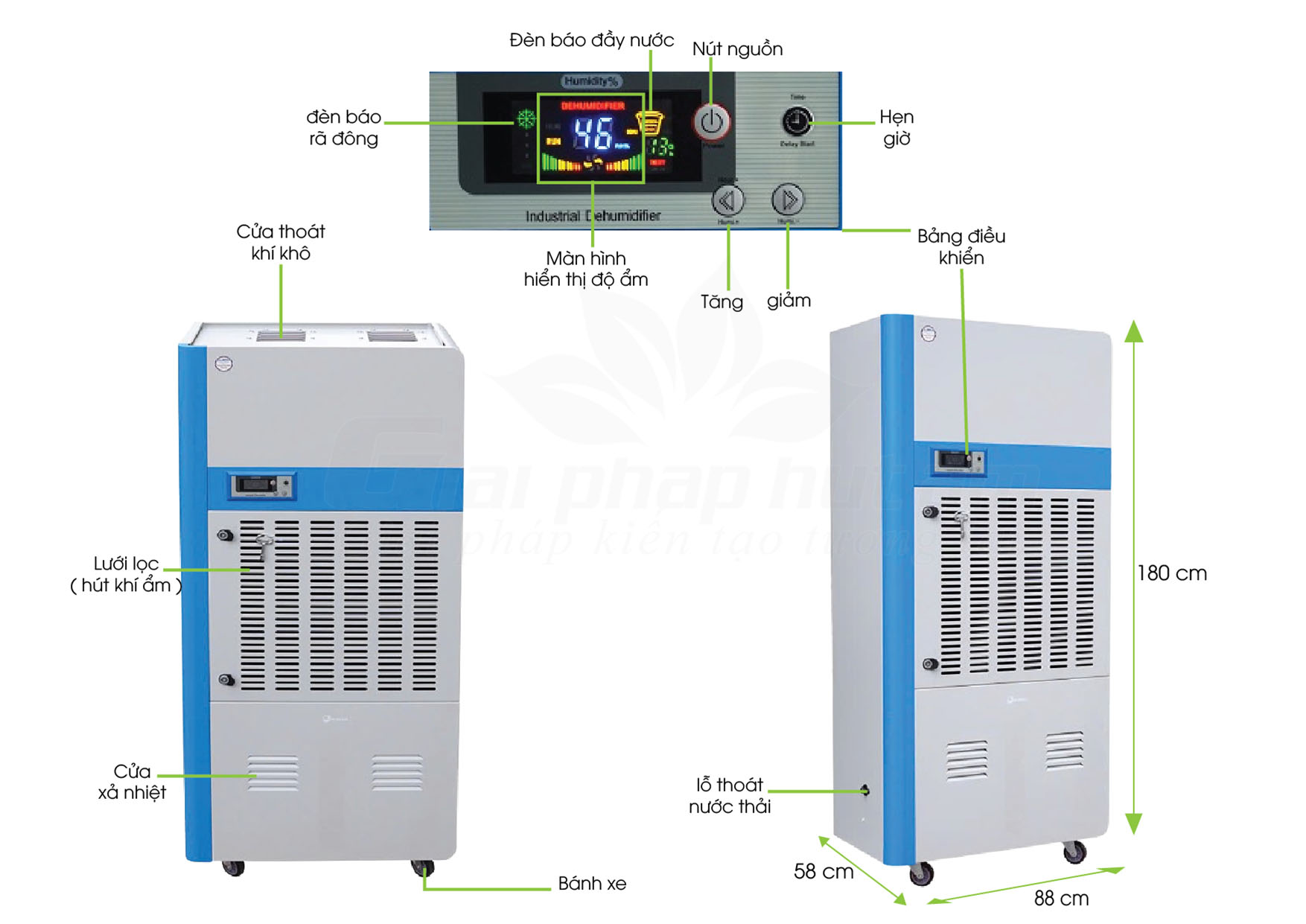 Bảng thông số Máy hút ẩm công nghiệp Fujihaia-DH240BG